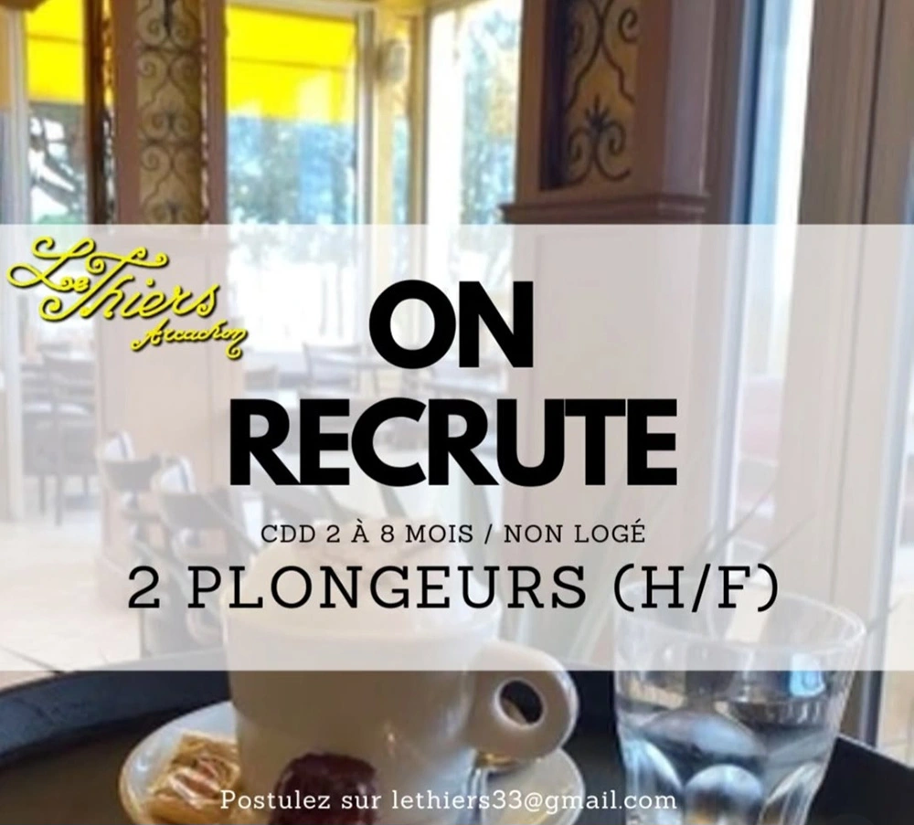recrutement restaurant le thiers arcachon (33)